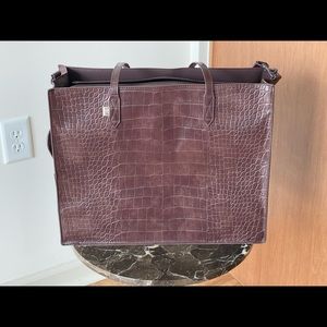 Beis Limited Edition Chocolate Brown Croc Tote